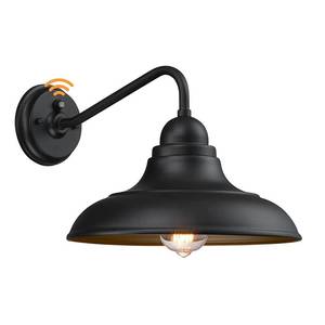 lot 3663 image: PTRWOROA Dusk to Dawn Outdoor Wall Sconces, Farmhouse Barn Light, Matte Black Outdoor Wall Lights Exterior Wall Light Fixture for Porch Entryways Garage, 2 Pack, 12