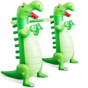 lot 3666 image: Poen Inflatable Dinosaur Limbo Inflatable Dinosaur Toy Limbo Game for Kids Adults Summer Indoor Outdoor Blow up Dino Theme Christmas Party Games Favors Party Supplies, Pump Not Included