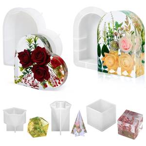 lot 4405 image: YOILES 2PCS Resin Molds Silicone,Epoxy Resin Casting Craft Mold for Flower Preservation Bookends DIY Art (2)
