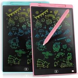 lot 4406 image: 2 Pack Genialba LCD Writing Tablet 8.5-Inch Colorful Doodle Board, Toddler Learning Educational Toys Gifts for 3-8 Years Old Girls and Boys, Electronic Drawing Pad for Kids (Pink&Blue)