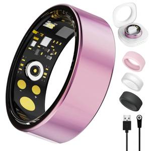 lot 4409 image: Smart Ring For Women Men, Health Tracker with Heart RateBlood OxygenBlood PressureSleep MonitoringStep Counting, IP68 Waterproof Fitness ring, No App Fees for iPhone & Android (Lavender Pink, 10#)