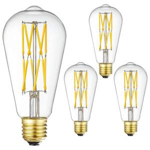 lot 4421 image: LVYE LED Edison Bulb Dimmable 12W 3000K Soft White 1200LM, 100W Equivalent E26 Medium Base, ST64 Vintage LED Bulbs, 360 Degree Beam Angle, Clear Glass, Pack of 4.