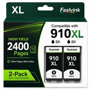 lot 6031 image: Faslvink Compatible for HP 910XL Black 2 Pack Replacement for HP 910 XL Black Ink Cartridges High Yield Compatible with HP OfficeJet Pro 8020 8025 8028 8030 8035 8010 8015 Series Printers