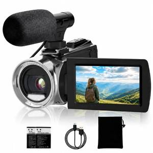 4K 48MP Vlogging Camera, Camcorder with Microphone, Anti-Shake Night Vision for YouTube