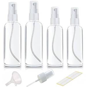 lot 6489 image: Xolaawa 4Pk Clear Empty Travel Spray Bottles, Leakproof for Toner Face Hair