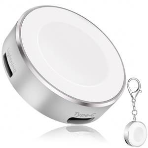 lot 6490 image: 5W iWatch Charger for Apple Watch 11, Portable Wireless Charger with USB C & iPhone Power Port, Travel Keychain for Apple Watch Series 1098UItra765432SE incomplete