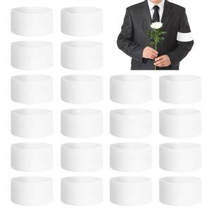 lot 8000 image: 20pcs Funeral Armband, Elastic Mourning Arm Band Running Armband for Walking, Hiking and Biking, No Buckle(White) (Missing Two)