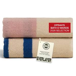 lot 8014 image: Everlayer Luxury Hand Towels - Reversible 2 in 1 Design, 16x 28, Sets of 2, 550 GSM - 100% Combed Cotton, Ultra Soft, Thick Hand Towels, Made in Portugal (Calamine Sky-Janus)