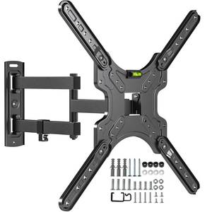 lot 9077 image: Full Motion TV Wall Mount for Most 26-55 Inch TVs, Corner Wall Mount TV Bracket with Tilt Swivel and Articulating, Single Stud Center Design Fits FlatCurved TVs, Max VESA 400x400mm Up to 77 lbs