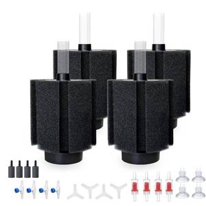 lot 9082 image: ALEGI 4pcs Large Aquarium Sponge Filter with Suction Cups, Check Valves for Breeding Fry Betta Shrimp Fish Tank ((Upgrade) 40-80 Gal 4 Pcs)