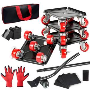 lot 9089 image: Leorossy Furniture Dolly Set 5 Wheels with 360° Wheels and Wheels Lockable Brakes, 1400LBS Furniture Movers for Home Office Furniture Appliances Labor Easing Mover