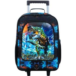 lot 9095 image: Kids Suitcases for Boys, Cute Dinosaur Luggage Rolling with Wheels, kids carry on luggage for Children Toddler Elementary(Black)