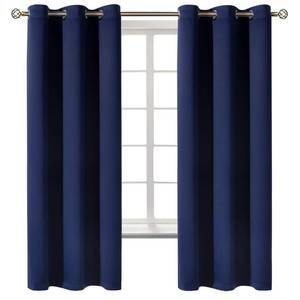 lot 9110 image: BGment Blackout Curtains for Bedroom - 63 Inch Long Navy Blue Grommet Room Darkening Thermal Insulated Window Drapes for Kids Boys Room, 2 Panels, 42x63 Inch