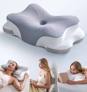 lot 9123 image: Ultra Pain Relief Cervical Neck Pillow for Sleeping, 5X Support Ergonomic Contour Pillow for Deep Sleep, Cooling Memory Foam Pillows for Adults, Orthopedic Bed Pillow for Side Back, Stomach Sleepers