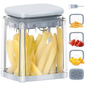 lot 9124 image: French Fry Cutter, Solucky Potato Onion Cutter, Professional Homestyle Vegetable Chopper Dicer, Great for Potatoes Carrots Cucumbers Zucchini Pepper (Light Blue)