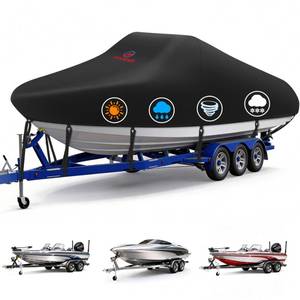 lot 9129 image: Comnova Boat Cover 17-19 FT - Marine Grade Trailerable Boat Cover Heavy Duty & Waterproof - Fit 17 to 19ft V-Hull, Tri-Hull, Fishing Boats, Runabout, Bowrider, Fish & Ski, and Pro-Style Bass Boats