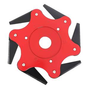 lot 10137 image: Ofcox Steel Trimmer Head, 6 Blades Metal Razor, Universal Weed Eater Blade for Straight Shaft Gas Trimmer, 25.4mm1 inch Arbor Heavy Duty Brush Cutter Attachment, 1 Pack(Red)