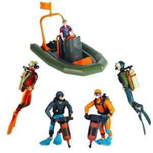 lot 10150 image: Hiawbon Speedboat Underwater Diver Figurines, Underwater Speedboat Models, Plastic Boat Model for Desk Decorations, Set of 6