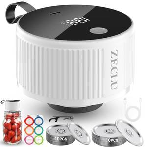 lot 10157 image: ZECLU Mason Jar Vacuum Sealer Kit for Wide and Regular Mouth Mason Jars