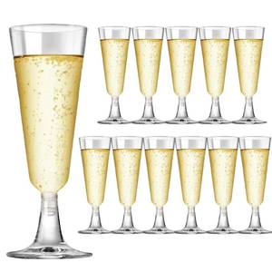 lot 10165 image: MIIDNTLX Champagne Flutes Plastic,25 Pack Wine Glasses,Disposable Champagne Glasses,5 Oz Clear Shot Cups,New Year Christmas Party Wedding Birthday Drinking Beer Water Dessert Cocktail Cups Bulk