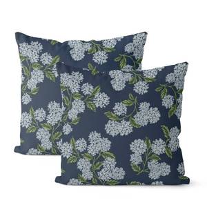 lot 10168 image: DAFENA Navy Blue Spring Pillow Covers 18x18 Inch 2 Pcs Blue Green Hydrangea Flower Decor Throw Pillows Vintage Floral Seasonal Summer Outdoor Decoration Pillowcase Linen Cushion Cover for Couch Sofa