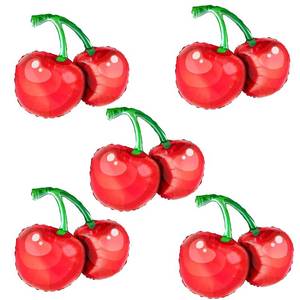 lot 10187 image: 5pcs 30inch red cherry balloons,Summer fruit cherry theme birthday party decorations.cherry balloon wedding baby shower party decorations supplies.