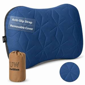 lot 10216 image: UWILLION Inflatable Camping Pillow with Removable Washable Cover, Ultralight Compact Air Pillow for Backpacking, Hiking, Travel & Camping, Ergonomic Neck and Lumbar Support Blow Up Pillow �� Blue