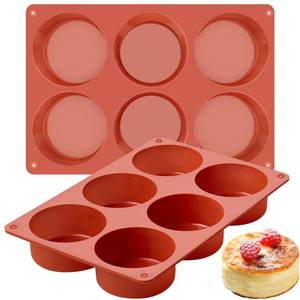 lot 10220 image: JOERSH 2-PK Silicone Egg Bite Molds Deep 3 Inch Frittata Baking Pans, Non-Stick Round Silicone Molds for Egg Breakfast Sandwich, English Muffin, Cheesecake, Dinner Rolls