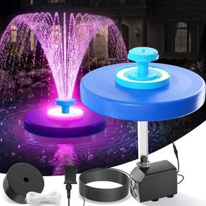 lot 11855 image: Large Pond Fountain,Floating Pool Fountain with LED Lights,Big Floating Water Fountain Pump,Pond Fountain Aerator with Anchor,Outdoor Pool Water Feature for Pond,Garden (Corded Electric)-Light Blue (Slight Use)