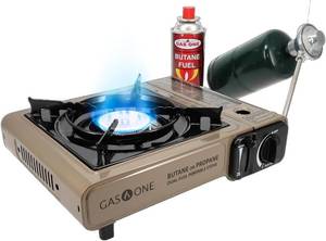 lot 11865 image: Gas One GS-3400P Propane or Butane Stove Dual Fuel Stove Portable Camping Stove - Patented - with Carrying Case Great for Emergency Preparedness Kit (Slight Use)