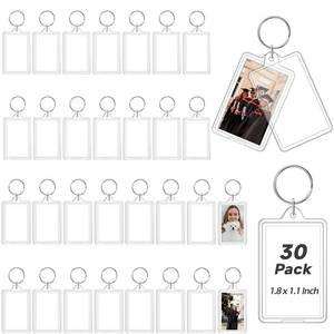 lot 12011 image: Photo Keychain, 30 PCS Acrylic Picture Keychain Holder for Insert 1.8 x 1.1 Inch Photo, Personalised Keychains Photo Frame, Blank Clear Keychains with Split Ring for DIY Craft Graduation Xmas Gift