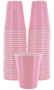 lot 12338 image: Amcrate Disposable Cups, Pink 18-Ounce Plastic Party Cups, Strong and Sturdy for Wedding, Christmas, Halloween, 50 Pack (11)