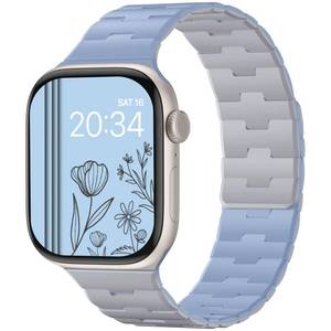 lot 12343 image: Bandletic Magnetic Watchband Compatible with Apple Watch SE 3 Band Women Men, Double Sided Reversible Silicone Wristbands for iWatch 42mm(Series 1110),41mm(987),40mm(SE3SE2SE654),38mm(321)