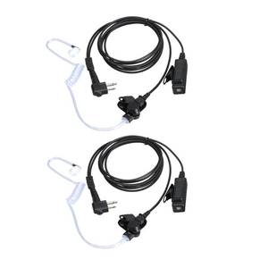 lot 12353 image: KCTIN Earpieces for Motorola Walkie Talkies with Mic 2 Pin Acoustic Tube Headset and PPT for CP200 GP2000 XU1100 PRO1150 MU12 (2 Pack)