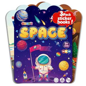 lot 12378 image: Reusable Sticker Books for Toddlers 2-4 Years - Travel Toys for Toddlers 1-3,Gifts for 2 Year Old Girls  Arts and Crafts Activities - Stocking Stuffers for Kids - Puffy Stickers Coloring Books
