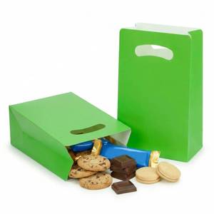 lot 12397 image: UnicoPak 16 Pack Green Party Favor Bags - 6�3�9 Premium Matte Green Goodie Bags for Pixel Gaming, Jungle Safari, St. Patricks Day - Sturdy Paper Gift Bags with Handles, Customizable for Treats & Cookies
