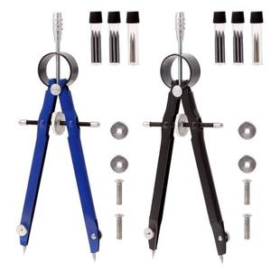 lot 12452 image: 2pcs Compass for Geometry, Professional Drawing Compass,Metal Compass, Circle Compass Drawing Tool for Geometry, Math, Drafting, Drawing, Measuring, School & Office Supplies by CUALORK