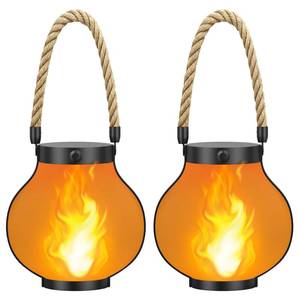 lot 13748 image: Hompavo Larger Gen2 Solar Lanterns Outdoor, Dual Charging (USBSolar) & 2-Mode - Waterproof Decorative HangingTable Lights for Yard Patio Garden Halloween Christmas Decor, Birthday Gifts for Women, 2