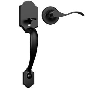 lot 13750 image: Camtek Front Door Handle No Lock, Matte Black Entry Door Lock Set with Reversible Handle, Exterior Door Lock Set Compatible with Keypad DeadboltCompatible with Mechanical Deadbolt