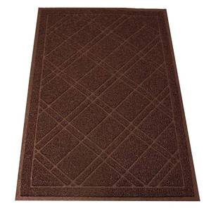 lot 13781 image: SlipToGrip Universal Door Mat, Plaid Design - Brown, 42 x 35 - Anti Slip, Durable and Washable, Outdoor, Indoor Floor Welcome Mat - Patio, Front Door, Dust Absorbent