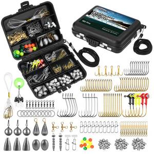 lot 14111 image: MadBite by KastKing Freshwater Terminal Tackle Kits, 182 pcs, Fishing Hooks, Accessory Kit, Freshwater Fishing Gear, Fishing Weights & Sinkers, Jig Hooks, Floats and Bobber