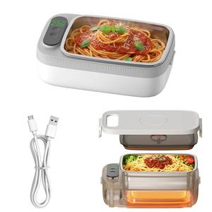 lot 14163 image: KLOMBIO Radio Heater Lunch Box Rechargeable Portable Food Warmer with Digital Display and Keep-Warm Function 1L Large Capacity Food Warmer Ideal for Office Camping Travel