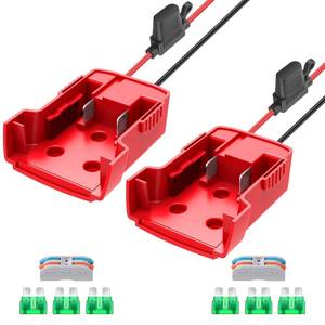 lot 14164 image: 2 Packs Power Wheel Adapter for Milwaukee M18 Battery Adapter 18V Power Wheel Battery Converter with Fuses & Wire Terminals, 12AWG Wire, Power Connector for DIY Rc Car Toys, Robotics and Rc Truck