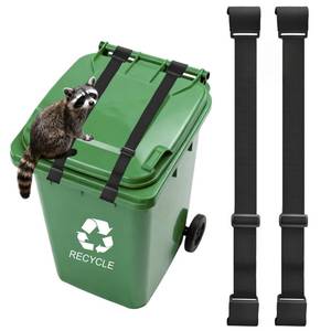 lot 14173 image: 2PCS Trash Can Lock , Double Metal Hooks, Animal Lock for Trash Can Straps