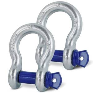 lot 14191 image: Krytonel 2 Pack 34 D Ring Shackle with 78 Screw Pin, 57,000 lbs Break Strength Heavy Duty Off-Road Recovery Tow Strap Winch for Jeep Truck