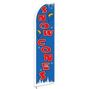 lot 14200 image: Mindsoft 2.5 x 12 ft Snow Cones Feather Flag Only - Windless Single-sided Printing Feather Flag Outdoor Business Advertising Banner, NO POLE (Blue)