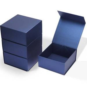 lot 14236 image: Ditwis 4 Pack 8x8x4 Inches Gift Boxes with Magnetic Closure Lids, Blue Magnetic Box for Wedding, Groomsmen Bridesmaid Proposal, Birthdays, Mothers Day