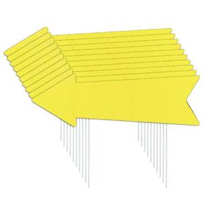 lot 14240 image: Yellow Arrow Signs with Stakes 16 x 5 Inches,This Way Directional Arrow Yard Signs,Christmas Party,Wedding Yard Signs, Birthday Party Signs (10)