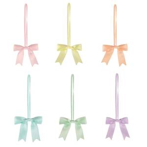 lot 14244 image: Meseey 60pcs 8 Inch Stretch Elastic Loops with Premade Pastel PinkPurpleYellowBlueGreenPeach Ribbon Bows for Gift Wrapping,Baby Showers,Weddings,Christmas Boxes(8,Patstel)