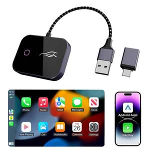 lot 14247 image: Wireless CarPlay Adapter for iPhone & Android, Convert Wired to Wireless CarPlay Dongle, Plug & Play USB-C, Auto Connect, 5GHz WiFi, Compatible with iOS 10 & Android 11 Cars��Black��